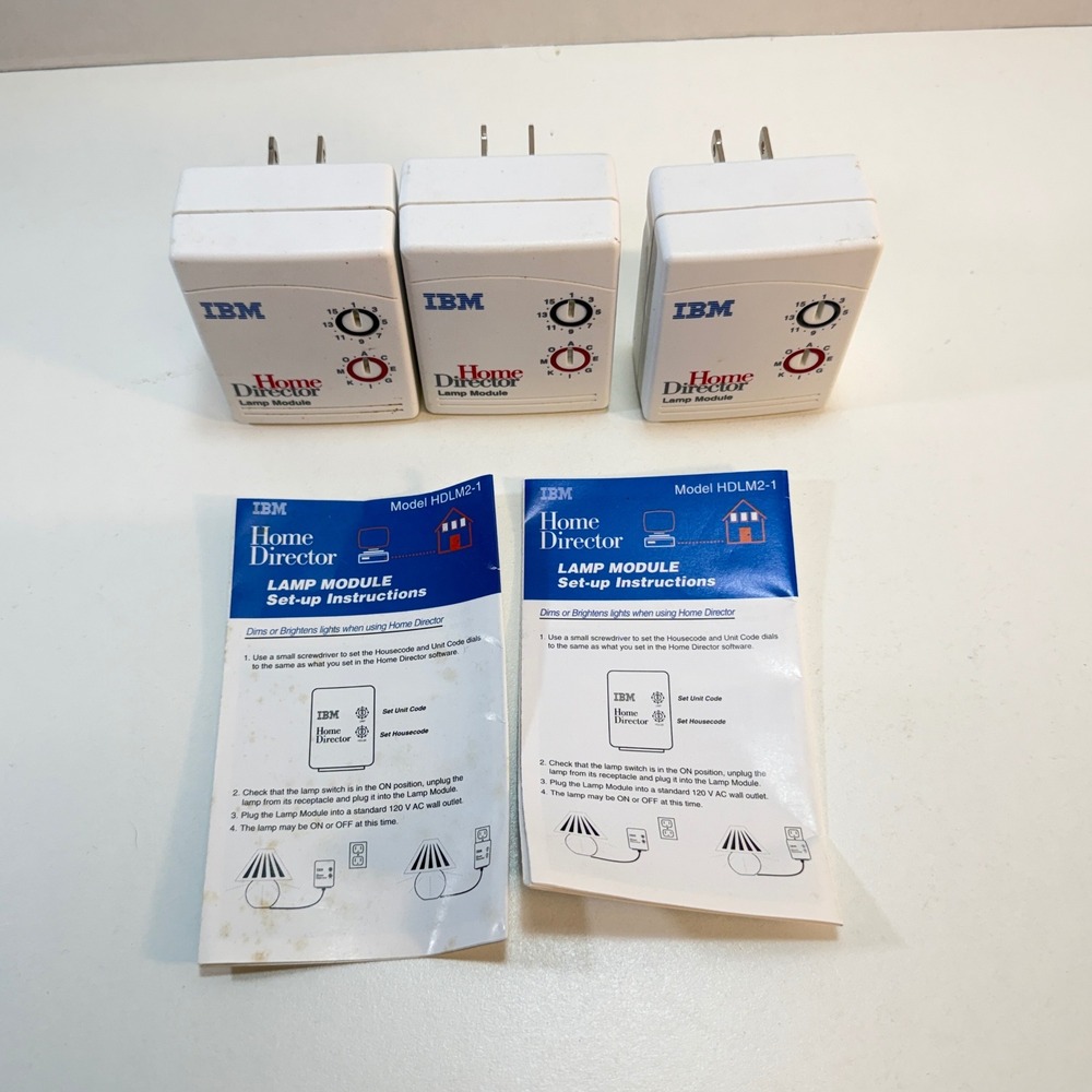 IBM Home Director Lamp Module Home Automation White Set Of 3 X10 Vintage